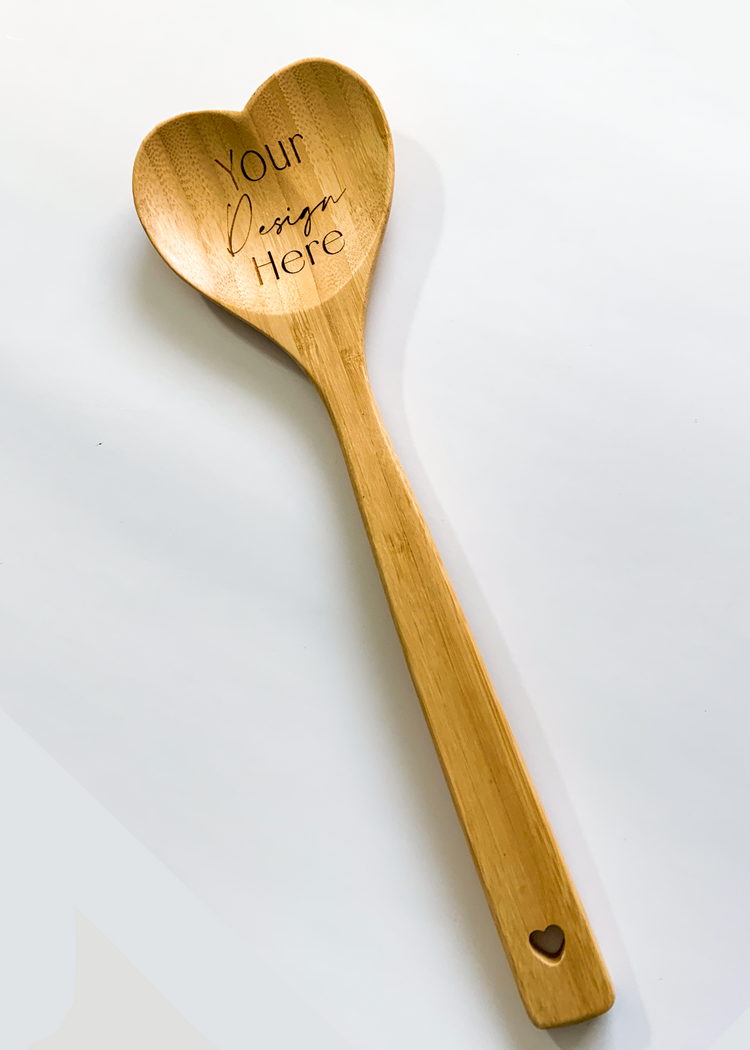 Customizable Heart Shaped Wooden Spoon