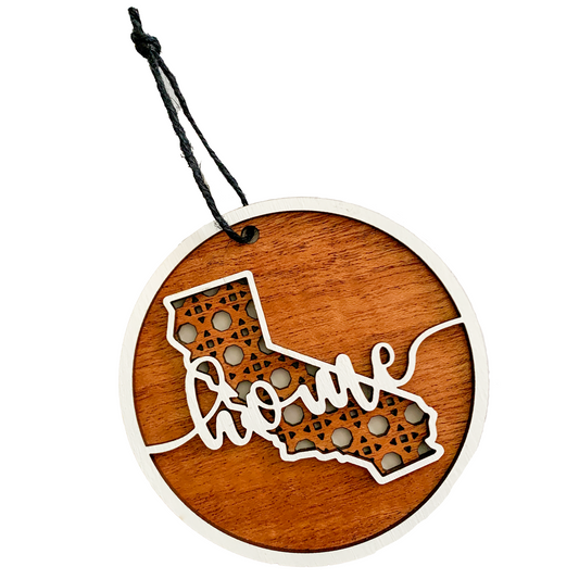Wooden Rattan State Ornament