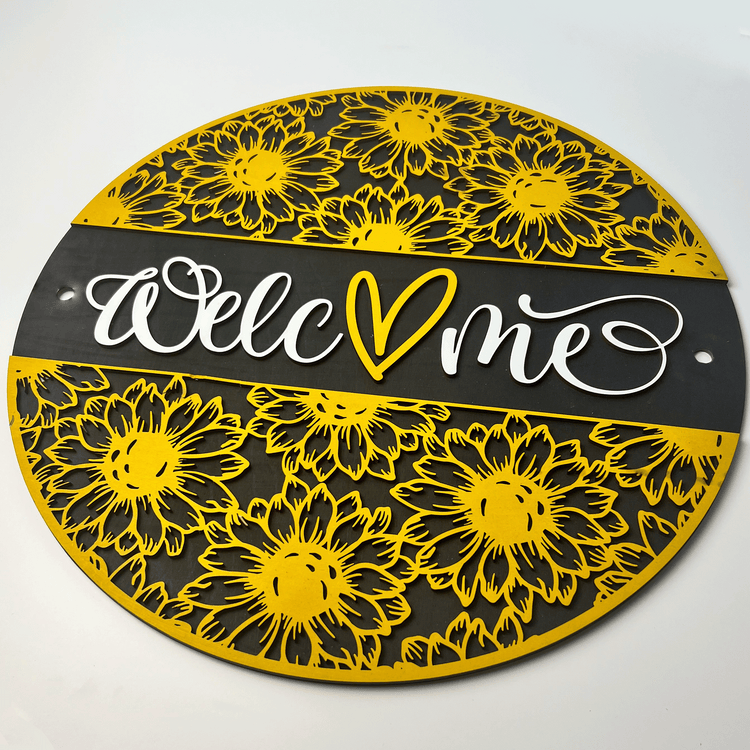 Standoff Sign - Sunflower Welcome