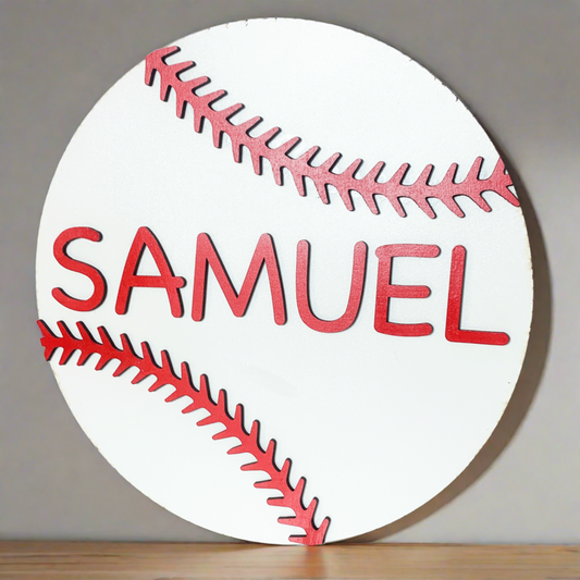 Baseball Name Sign