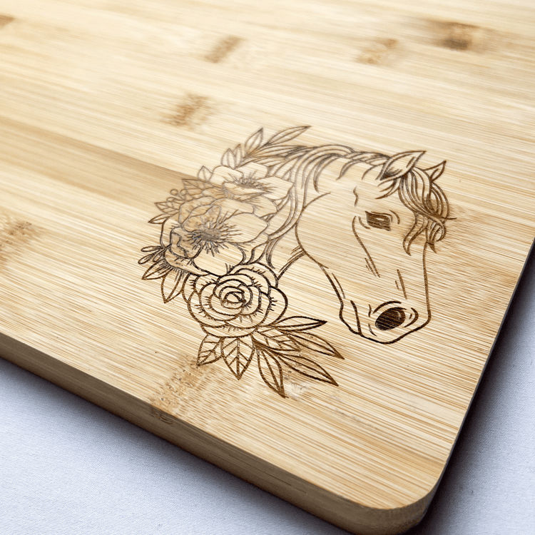 Floral Horse Cutting Board
