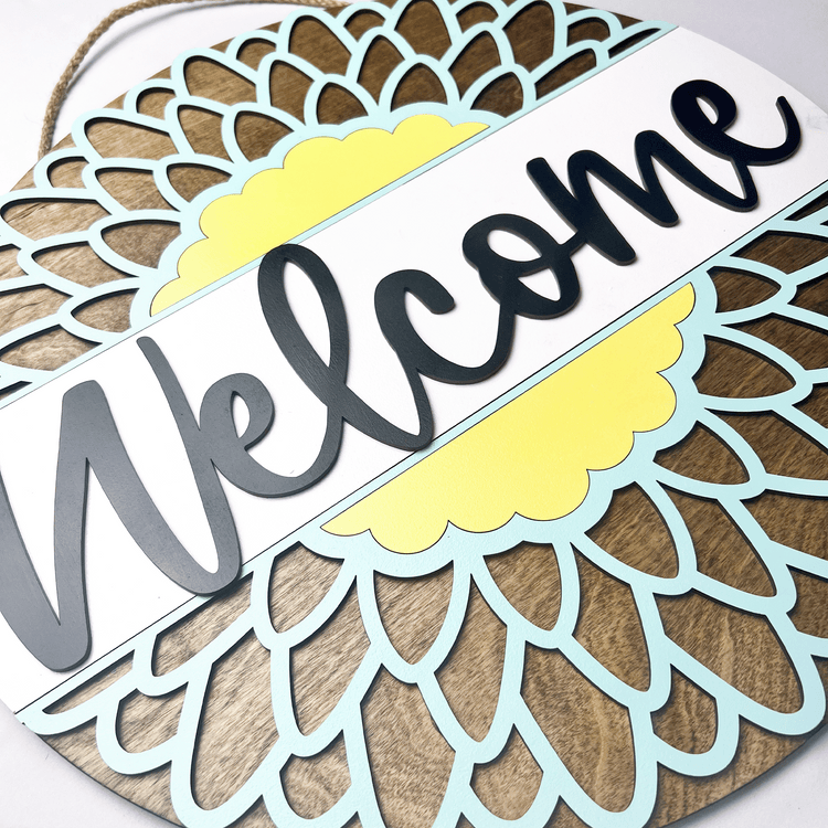 Welcome Flower Door Sign