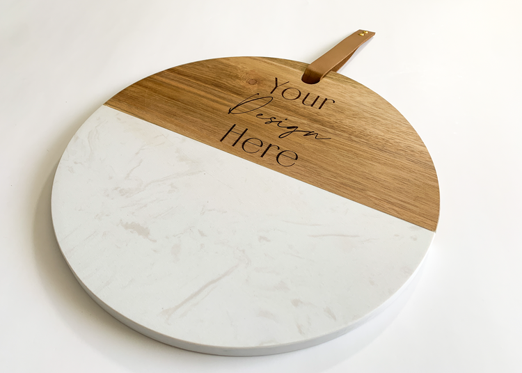 Customizable Wood and Marble Cutting Board