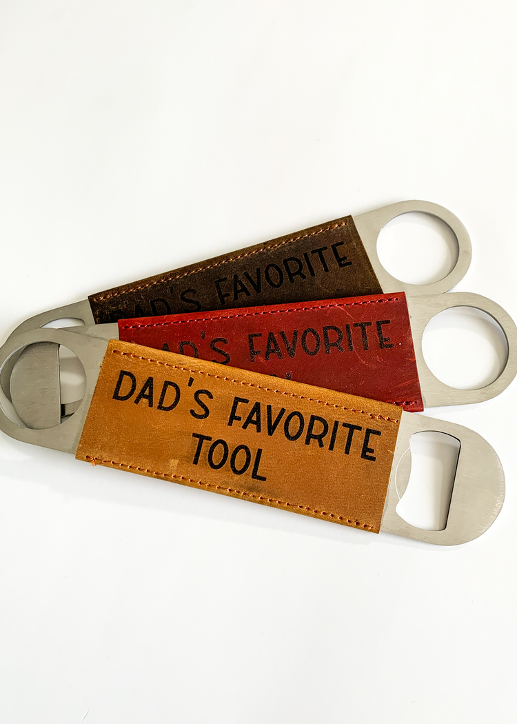 Dad's Favorite Tool Leather Bottle Opener