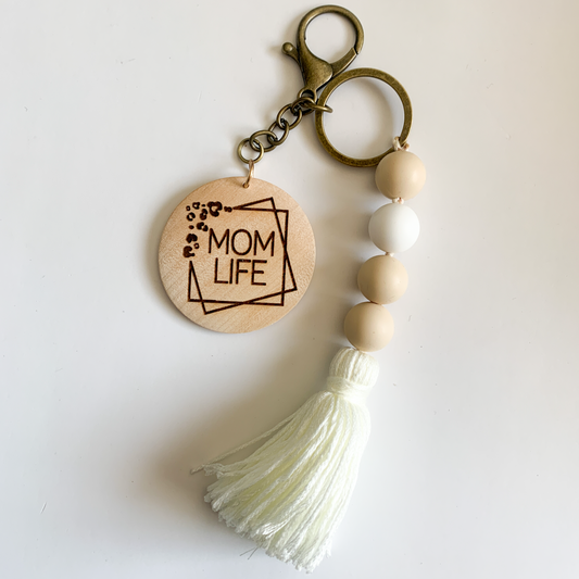 Mom Life Tassel Keychain