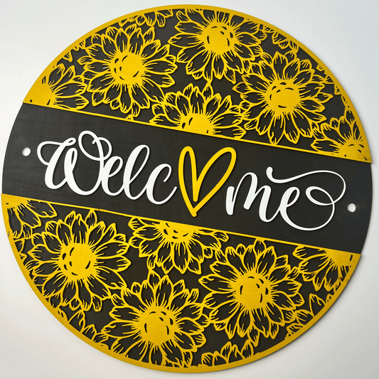 Standoff Sign - Sunflower Welcome
