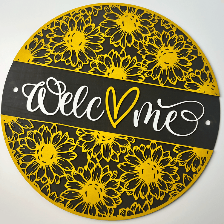Standoff Sign - Sunflower Welcome